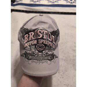 Bristol Motor Speedway Thunder Valley Gray Adjustable Ball Cap Hat Pink Letters